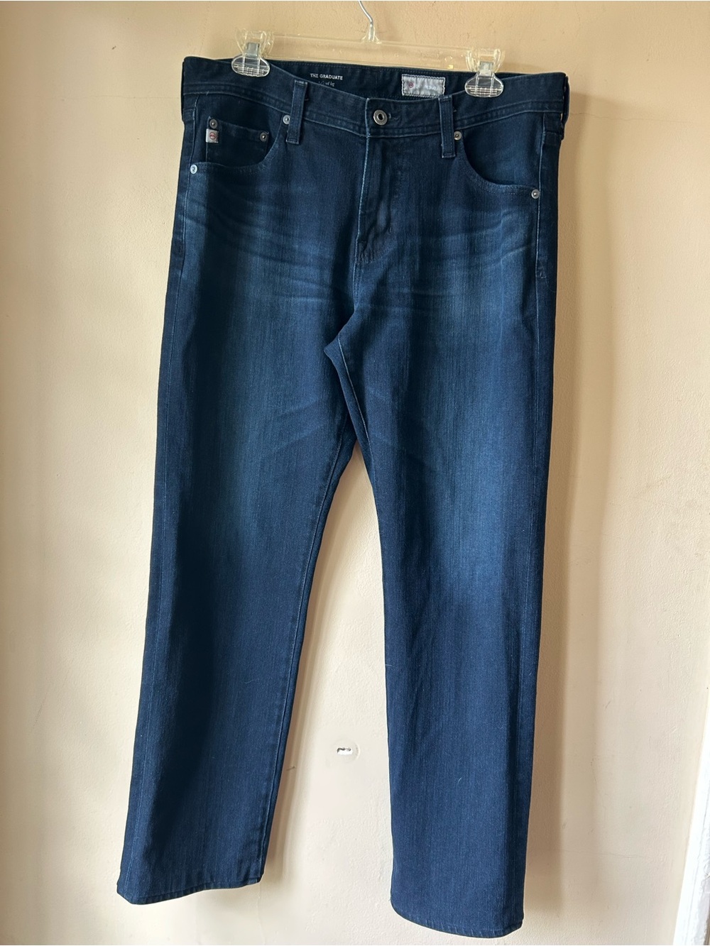 Ag Adriano Goldschmied Men's Jeans in Dark Blue. The Graduate Tailored Leg Jeans